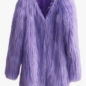 Women's Purple Faux Fur Coat